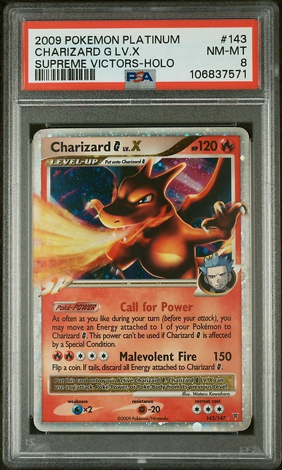 2009 Pokemon Platinum Supreme Victors 143 Charizard G Lv.x-holo PSA