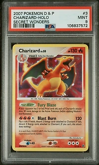 2007 Pokemon Diamond & Pearl Secret Wonders 3 Charizard-holo PSA