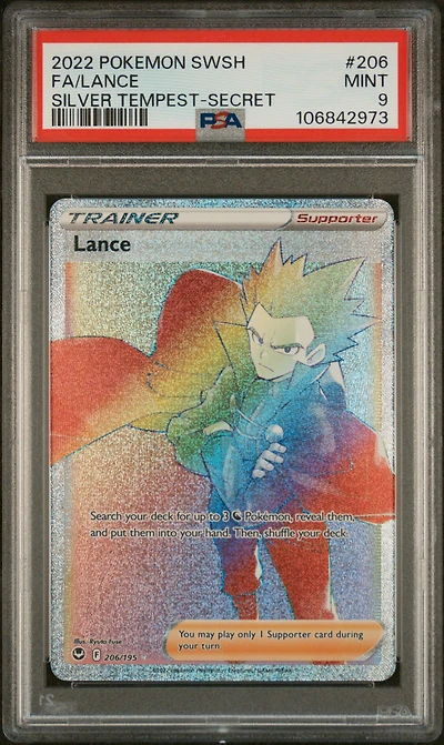2022 Pokemon Sword & Shield Silver Tempest 206 Full Art/lance Secret PSA 9