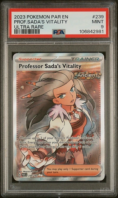 2023 Pokemon Par En-paradox Rift 239 Professor Sada's Vitality Ultra Rare PSA
