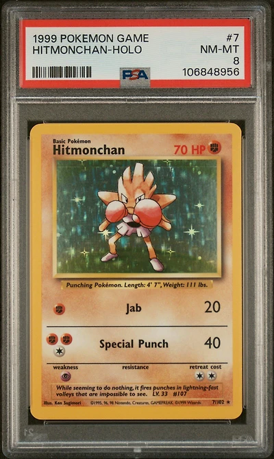 1999 Pokemon Game 7 Hitmonchan-holo PSA