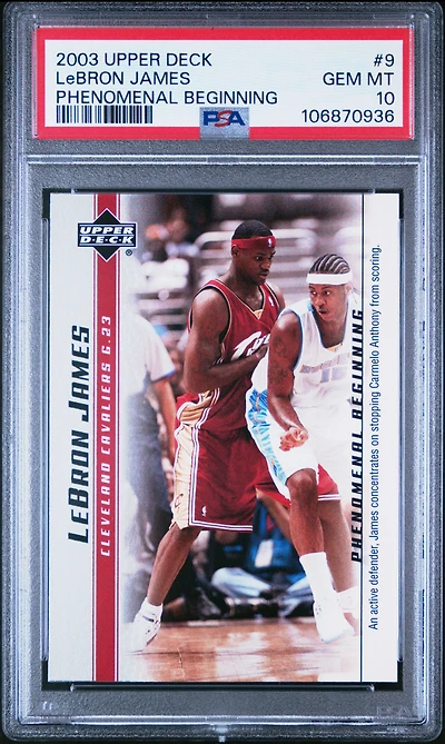 2003 Upper Deck Lebron James Phenomenal Beginnings 9 Lebron James PSA 10
