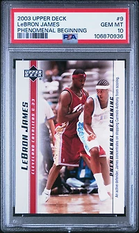 2003 Upper Deck Lebron James Phenomenal Beginnings 9 Lebron James PSA 10