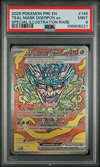 2025 Pokemon Pre En-prismatic Evolutions 145 Teal Mask Ogerpon Ex Special Illustration Rare PSA
