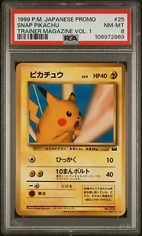 1998-99 Pokemon Japanese Pokemon Japanese Promo 25 Snap Pikachu Trainer Magazine Vol. 1 PSA