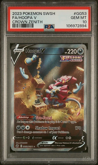 2023 Pokemon Sword And Shield Crown Zenith Gg53 Full Art/hoopa V PSA 10