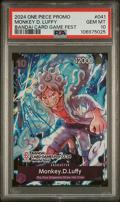 2024 One Piece Promos 041 Monkey D. Luffy Bandai Card Game Fest PSA 10