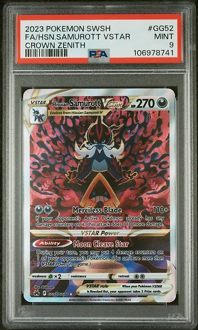 2023 Pokemon Sword And Shield Crown Zenith Gg52 Full Art/hisuian Samurott Vstar PSA