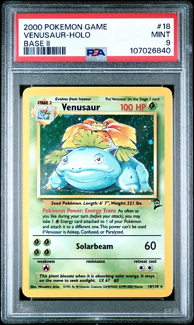 2000 Pokemon Game Base Ii 18 Venusaur-holo PSA