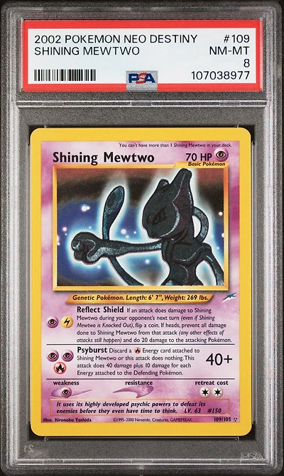 2002 Pokemon Neo Destiny 109 Shining Mewtwo PSA 8