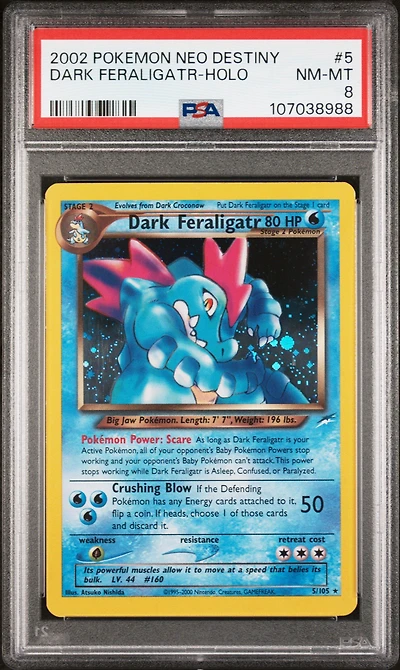 2002 Pokemon Neo Destiny 5 Dark Feraligatr-holo PSA