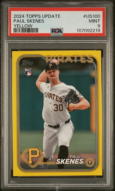2024 Topps Update Us100 Paul Skenes Yellow PSA 9