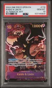 2024 One Piece Op08-two Legends 119 Kaido & Linlin Alternate Art PSA 10