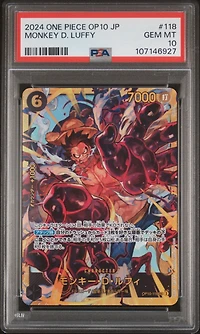 2024 One Piece Japanese Op10-royal Blood 118 Monkey D. Luffy PSA 10