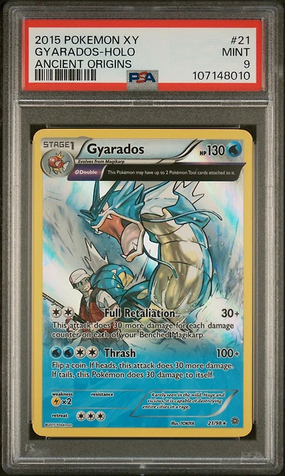 2015 Pokemon Xy Ancient Origins 21 Gyarados-holo PSA 9