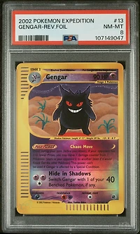 2002 Pokemon Expedition 13 Gengar-reverse Foil PSA 8