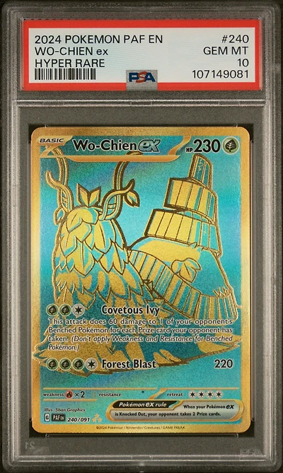 2024 Pokemon Paf En-paldean Fates 240 Wo-chien Ex Hyper Rare PSA