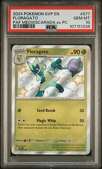2024 Pokemon Svp En-sv Black Star Promo 077 Floragato Paldean Fates Meowscarada Ex Premium Collection PSA 10