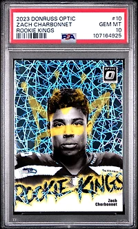 2023 Panini Donruss Optic Rookie Kings 10 Zach Charbonnet PSA 10