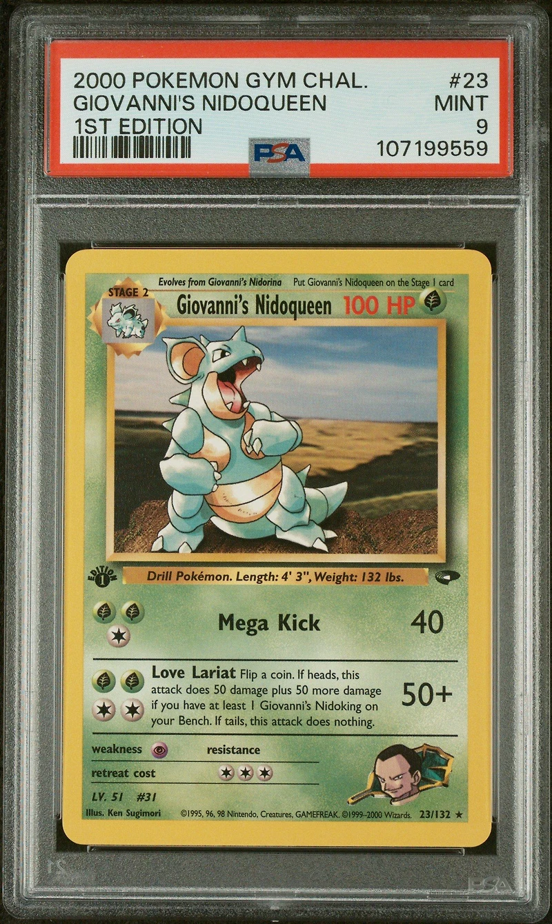 2000 Pokemon Gym Challenge 23 Giovanni's Nidoqueen 1st Edition PSA