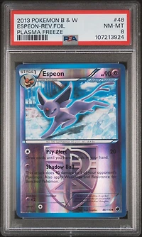2013 Pokemon Black & White Plasma Freeze 48 Espeon-reverse Foil PSA 8