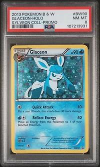 2013 Pokemon Black & White Promo Bw90 Glaceon-holo Sylveon Collection PSA 8