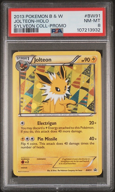 2013 Pokemon Black & White Promo Bw91 Jolteon-holo Sylveon Collection PSA 8