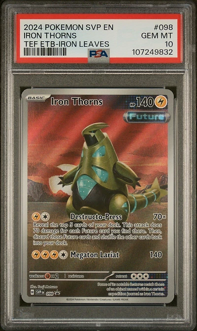 2024 Pokemon Svp En-sv Black Star Promo 098 Iron Thorns Temporal Forces Elite Trainer Box-iron Leaves PSA 10