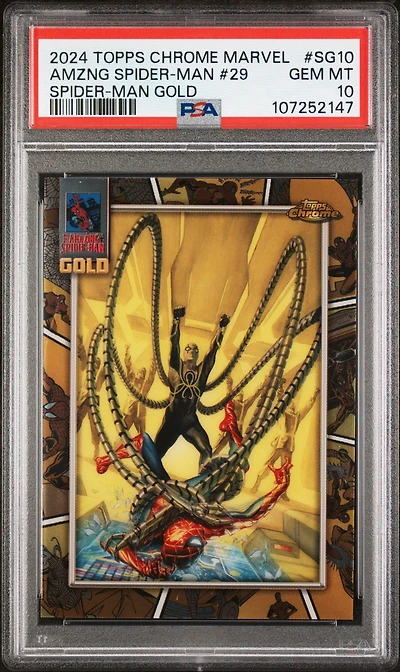 2024 Topps Chrome Marvel Spider-man Gold Sg10 The Amazing Spider-man #29 PSA 10