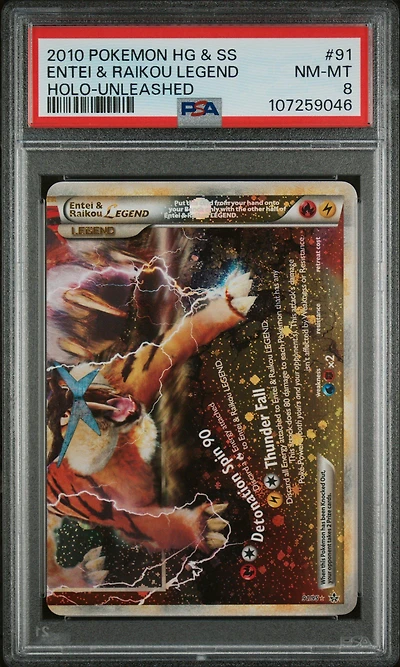 2010 Pokemon Heartgold & Soulsilver Unleashed Entei & Raikou Legend-holo PSA