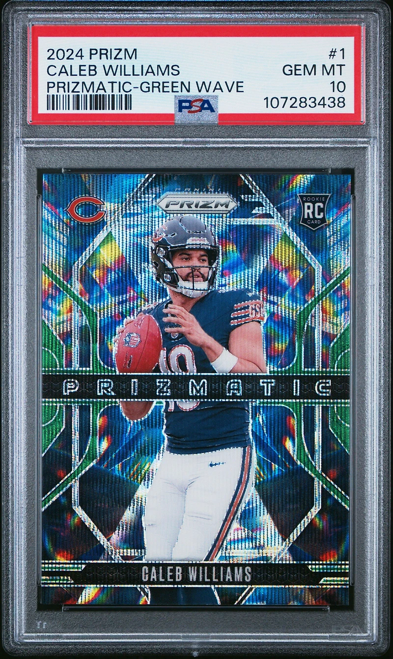2024 Panini Prizm Prizmatic 1 Caleb Williams Green Wave PSA 10