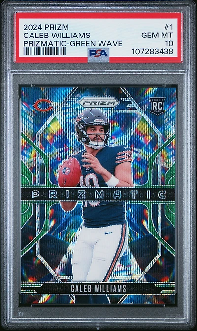 2024 Panini Prizm Prizmatic 1 Caleb Williams Green Wave PSA 10