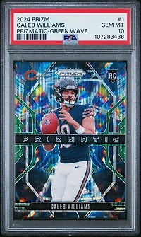 2024 Panini Prizm Prizmatic 1 Caleb Williams Green Wave PSA 10