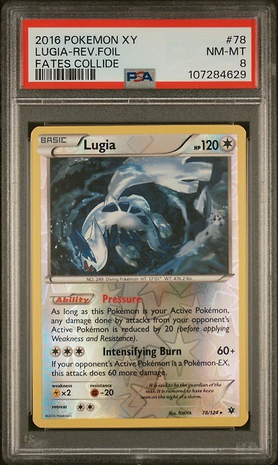 2016 Pokemon Xy Fates Collide 78 Lugia-reverse Foil PSA
