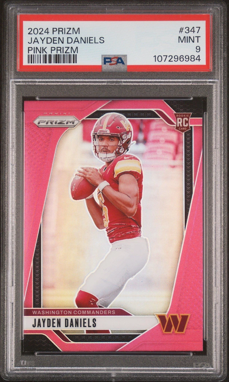 2024 Panini Prizm 347 Jayden Daniels Pink Prizm PSA