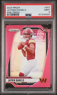 2024 Panini Prizm 347 Jayden Daniels Pink Prizm PSA