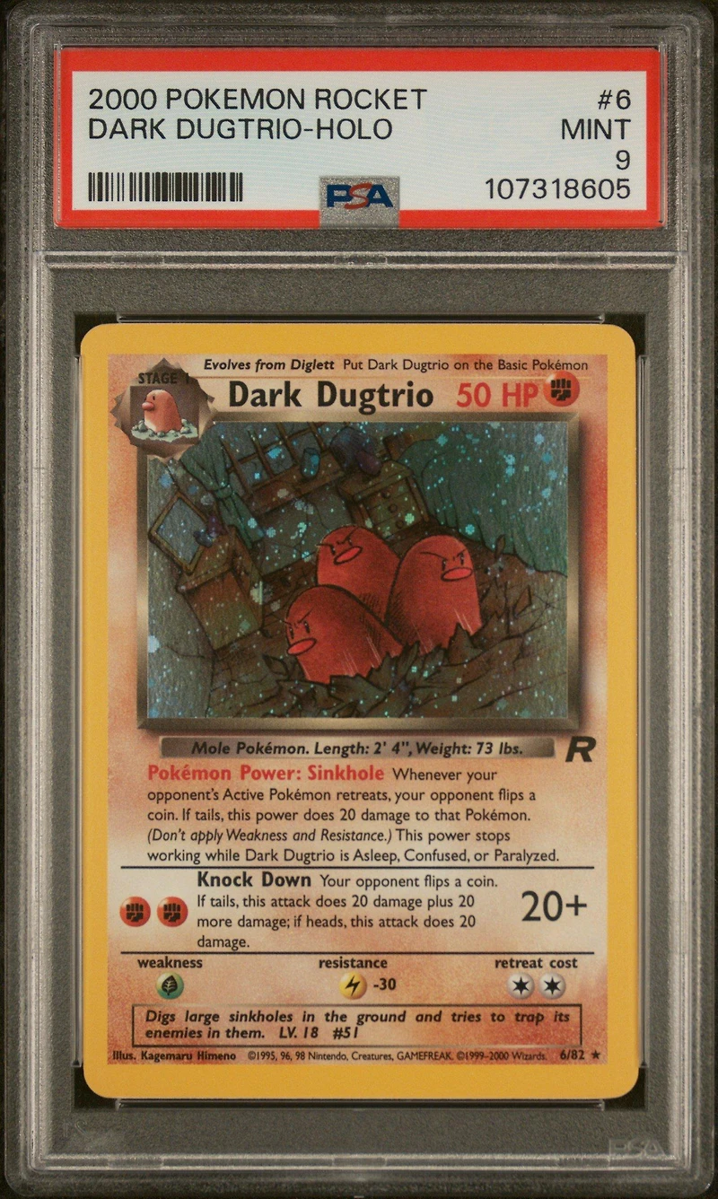 2000 Pokemon Rocket 6 Dark Dugtrio-holo PSA