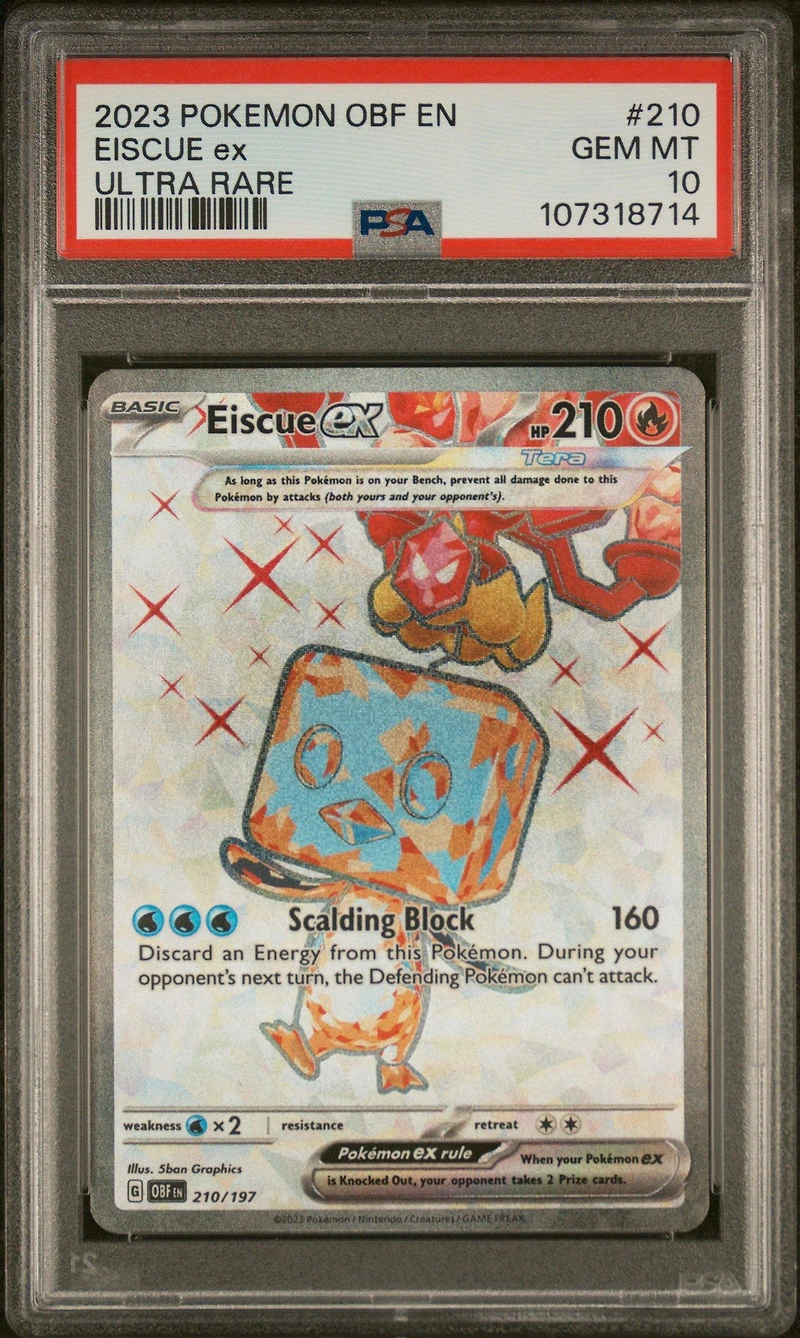 2023 Pokemon Obf En-obsidian Flames 210 Eiscue Ex Ultra Rare PSA 10