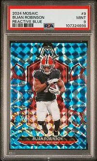 2024 Panini Mosaic 9 Bijan Robinson Reactive Blue PSA 9