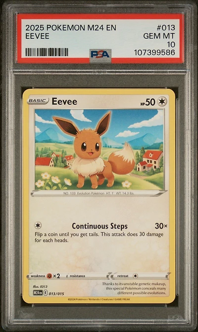 2025 Pokemon M24 En-mcdonald's Collection 013 Eevee PSA 10
