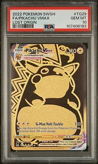 2022 Pokemon Sword & Shield Lost Origin Tg29 Full Art/pikachu Vmax PSA