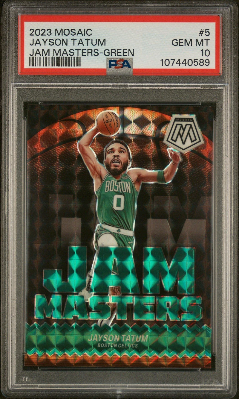 2023 Panini Mosaic Jam Masters 5 Jayson Tatum Green PSA 10