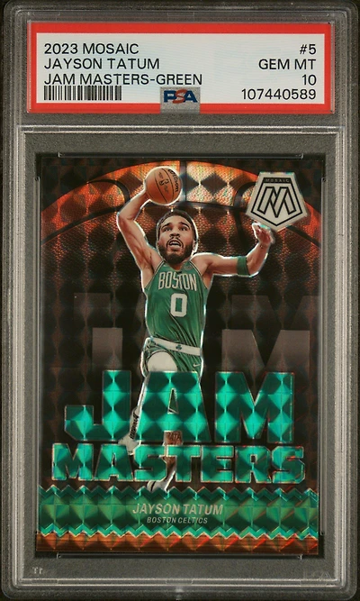 2023 Panini Mosaic Jam Masters 5 Jayson Tatum Green PSA 10