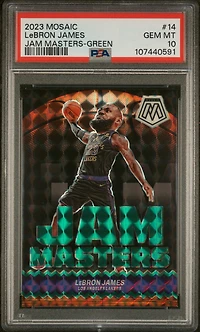 2023 Panini Mosaic Jam Masters 14 Lebron James Green PSA 10