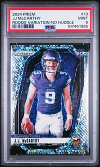 2024 Panini Prizm Rookie Variation 13 Jj Mccarthy No Huddle Prizm PSA 9