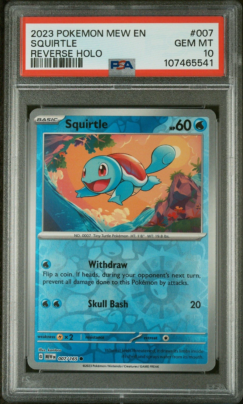 2023 Pokemon Mew En-151 007 Squirtle Reverse Holo PSA