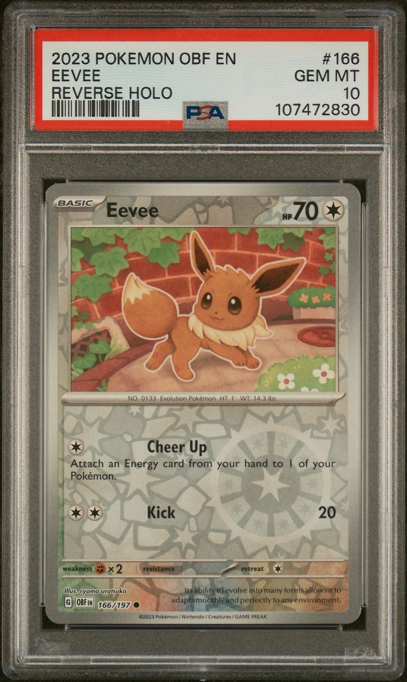 2023 Pokemon Obf En-obsidian Flames 166 Eevee Reverse Holo PSA 10