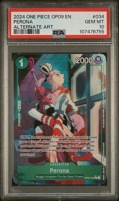 2024 One Piece Op09-emperors In The New World 034 Perona Alternate Art PSA 10