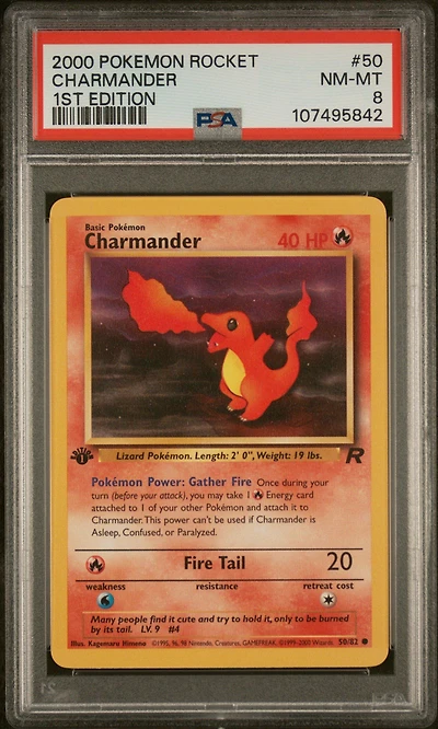 2000 Pokemon Rocket 50 Charmander 1st Edition PSA