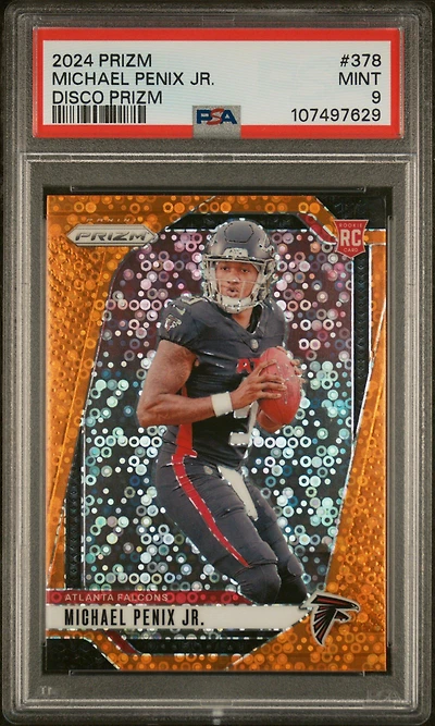 2024 Panini Prizm 378 Michael Penix Jr. Disco Prizm PSA 9